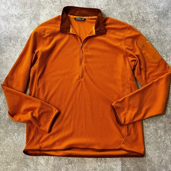 Arc'teryx Delta Micro Grid Half-Zip Pullover in Burnt Orange - Picture 5 of 10
